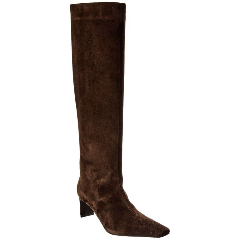 Khaite Ona Suede Knee-High Boot, Brown